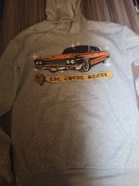 WWE Eddie Guerro Gray Hoodie with Orange Classic Car Graphic